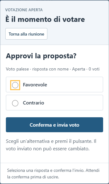 Scheda di voto dimostrativa